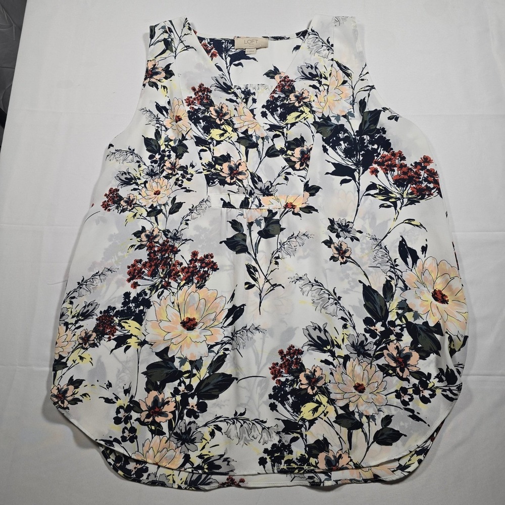LOFT Petite Floral cottage dainty coquetteโ Blouse White Yellow small